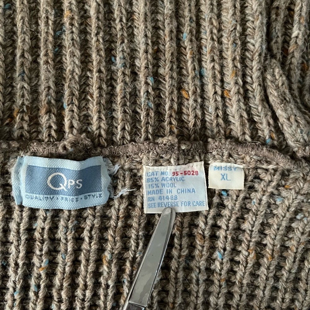 QPS Turtleneck Chunky Wool Sweater XL - Picture 6 of 13